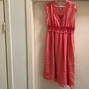 Ally B pink dress & Slip girls size 14 Large L Beautiful